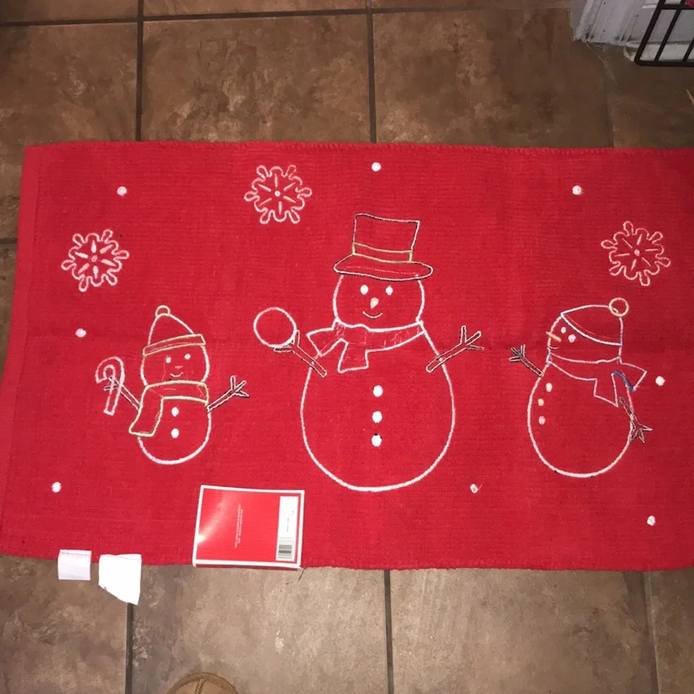 NWT Festive Snowman Holiday Rug